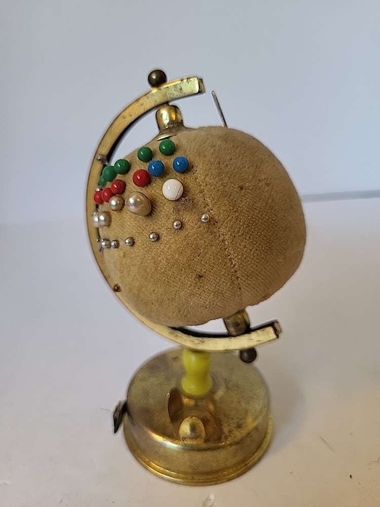 1950s Velvet Globe Pin Cushion