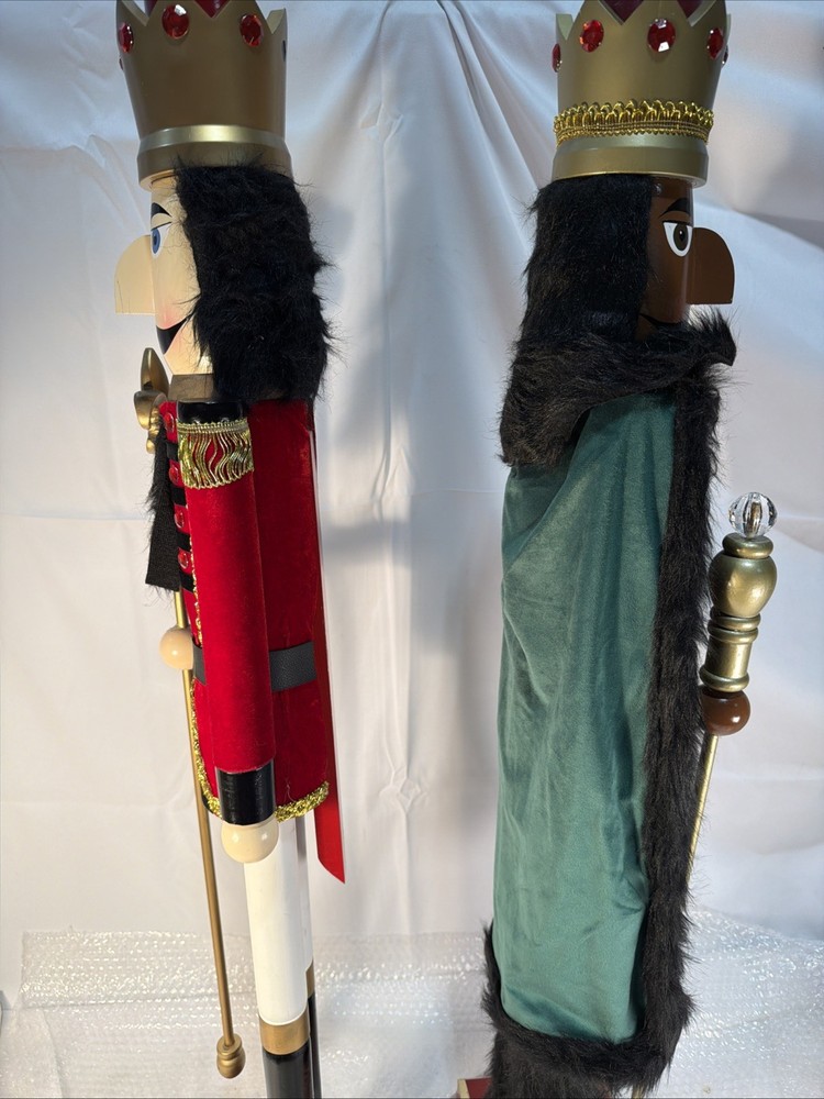 42" Christmas Black African American King Nutcracker Crown&Nutcracker Guards Set