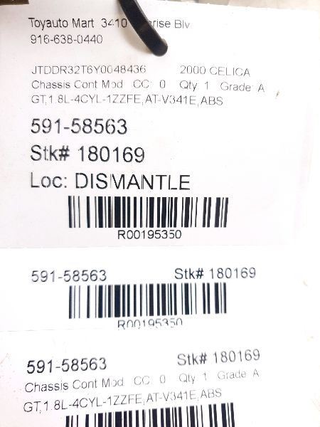 00-02 TOYOTA CELICA ABS COMPUTER CONTROL MODULE ECM ASSEMBLY