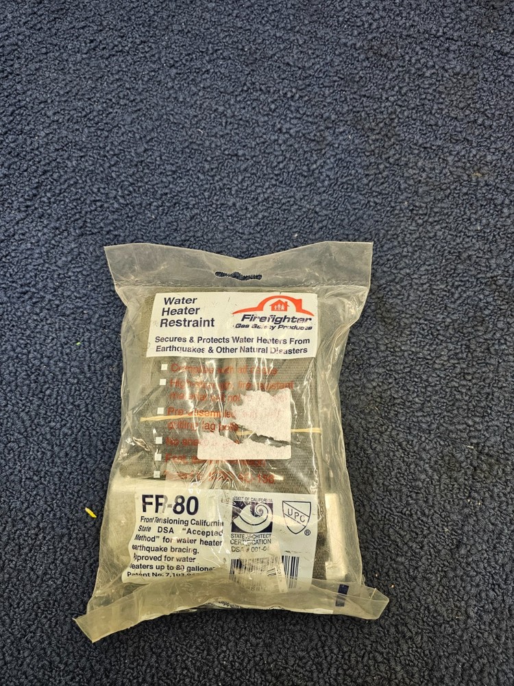 Firefighter FR-80: Soft Belt Style Water Heater Earthquake Strap Up to 80 Gal