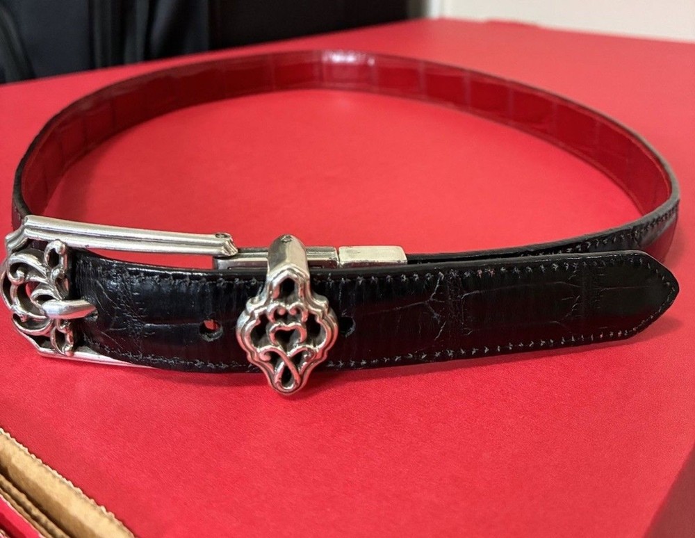 Black And Red Brighton Genuine Leather Belt Size Medium/30