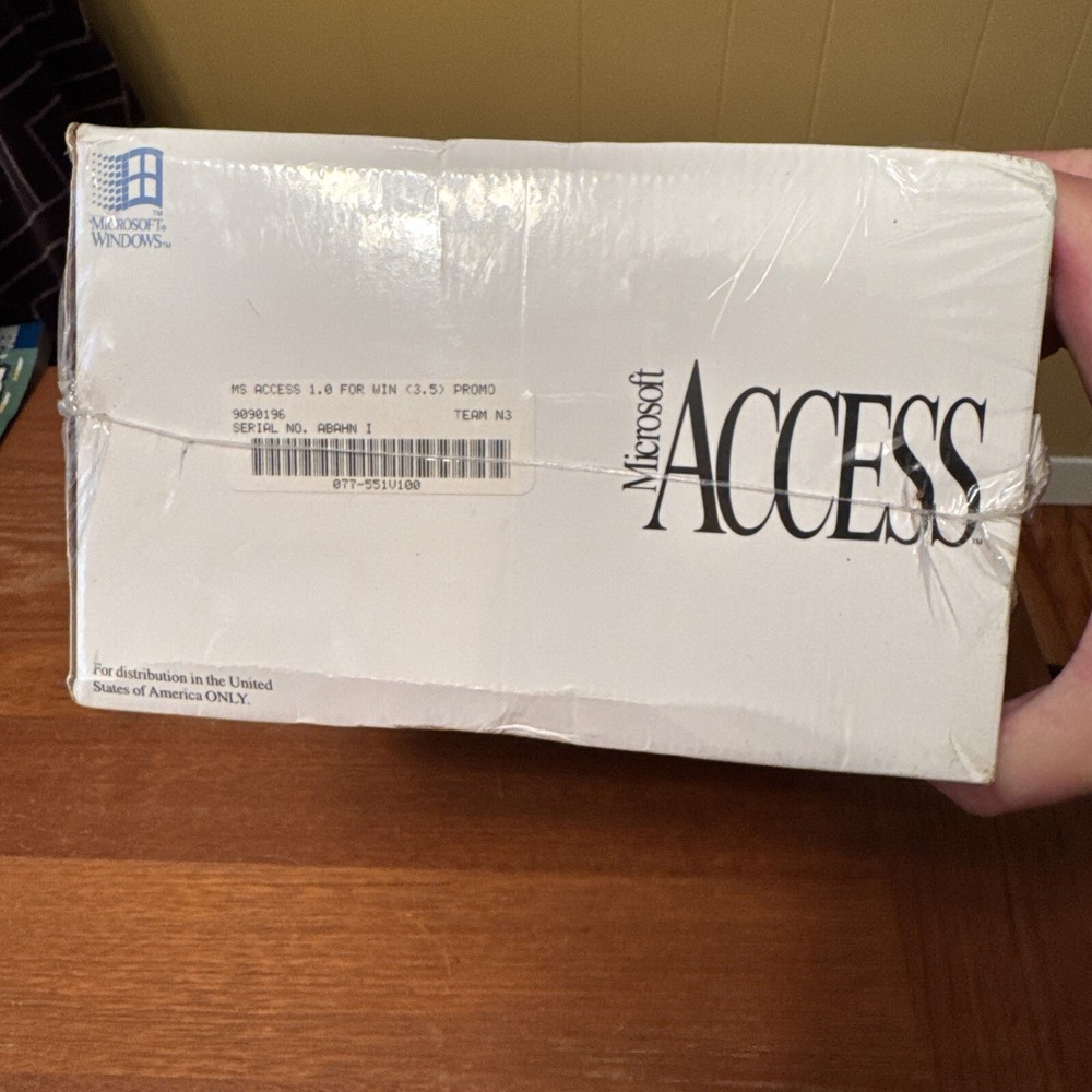 Vintage Microsoft Access v1.0 DBMS Software for Windows NIB Still Sealed