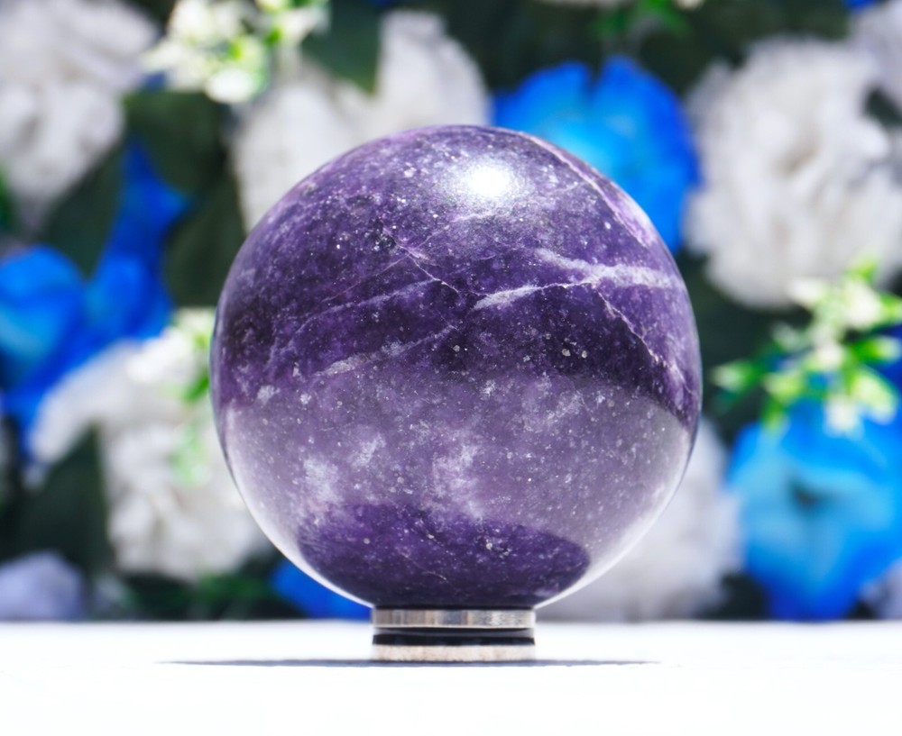 Natural 55MM Lepidolite Stone Metaphysical Sphere Ball