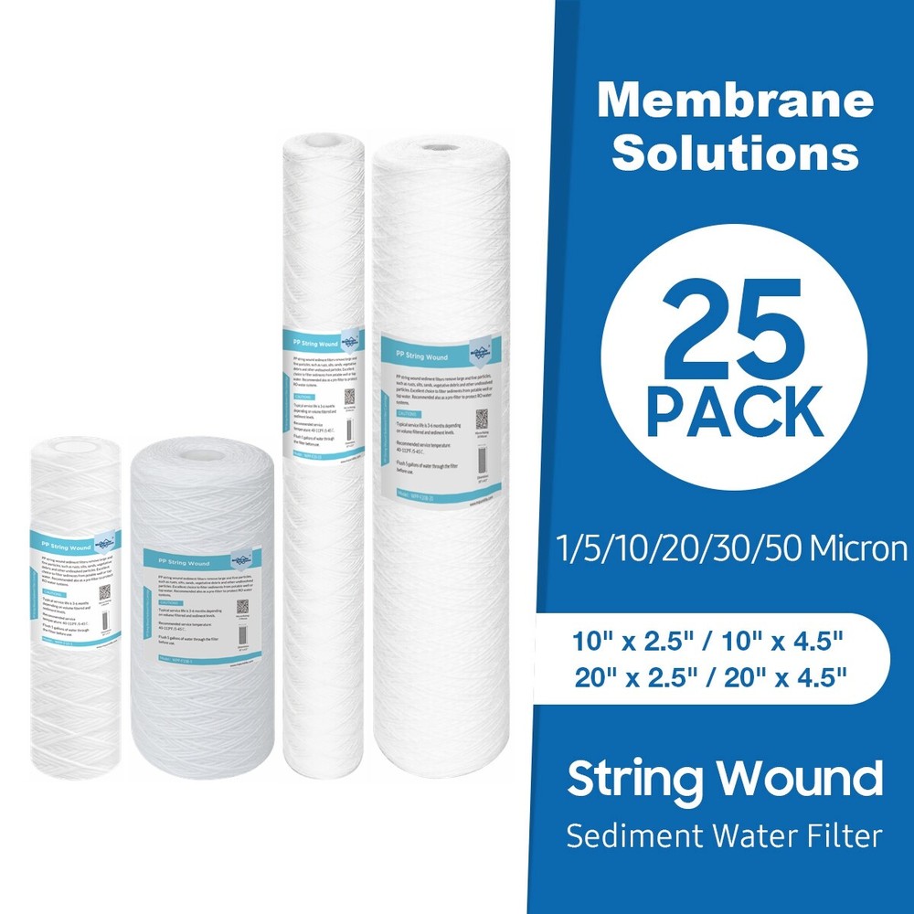 10"x2.5" 10"x4.5" 20"x2.5" 20"x4.5" String Wound Sediment Water Filter Cartridge