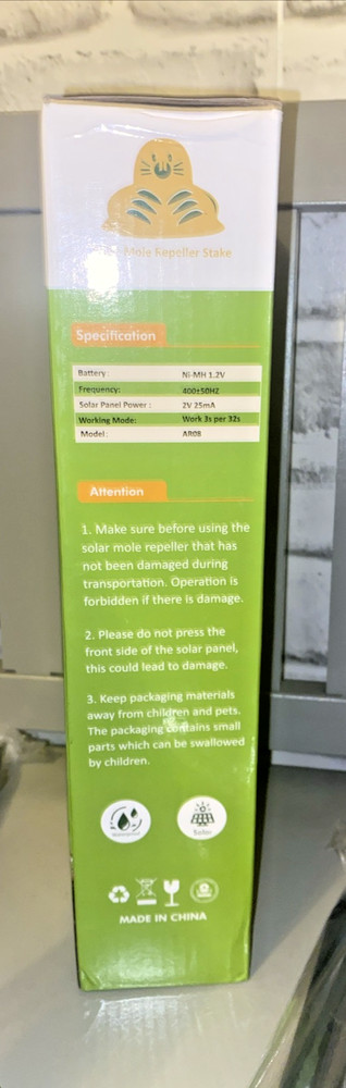 Mole Groundhog Repellent Stakes- 4 Pack -SOLAR POWERED