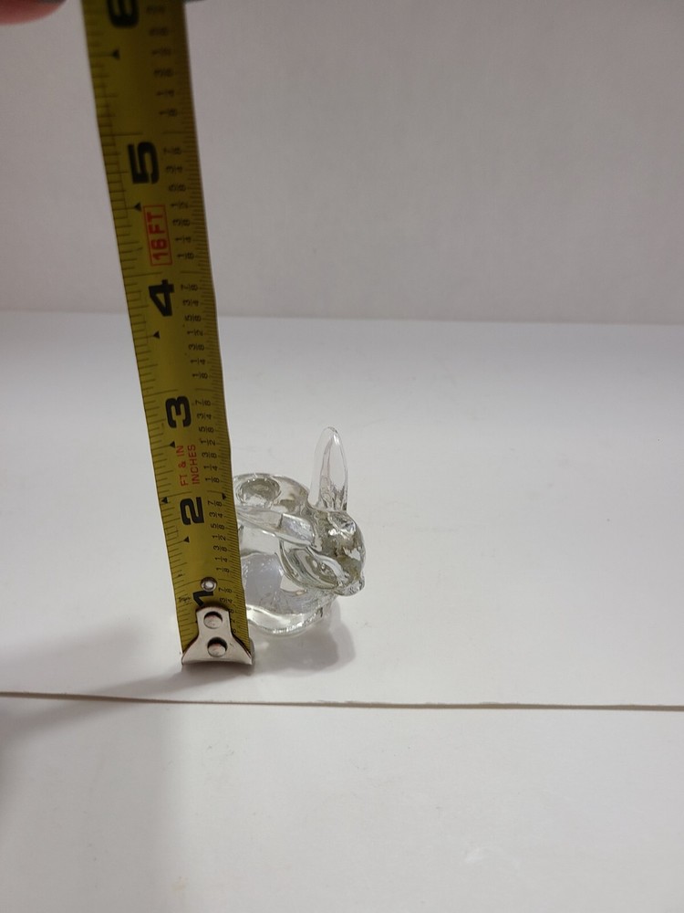 Vintage Hand Blown Art Glass Rabbit Candle Holder