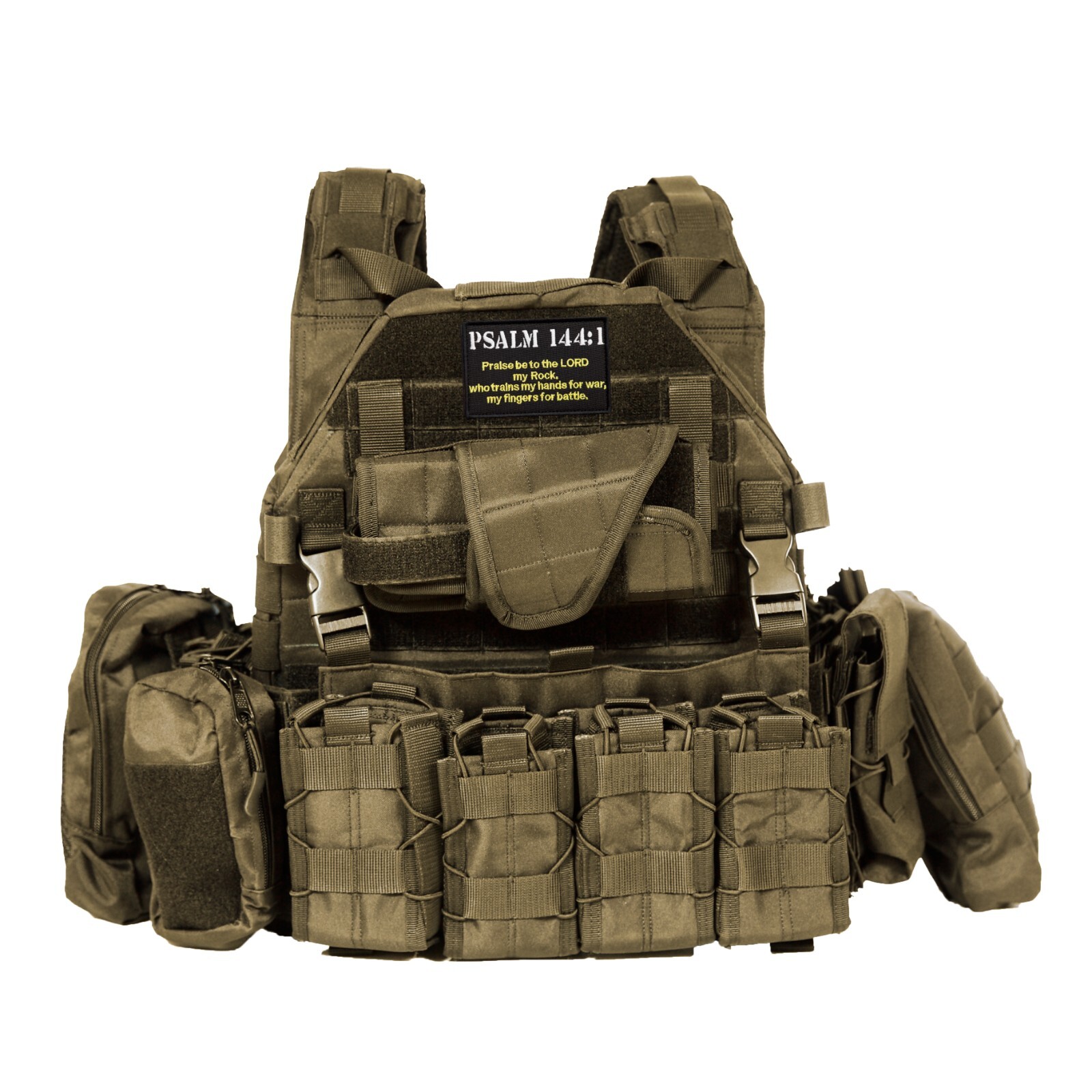 Psalm 144:1 Tactical Patch – Hook & Loop Embroidered Christian Morale Badge