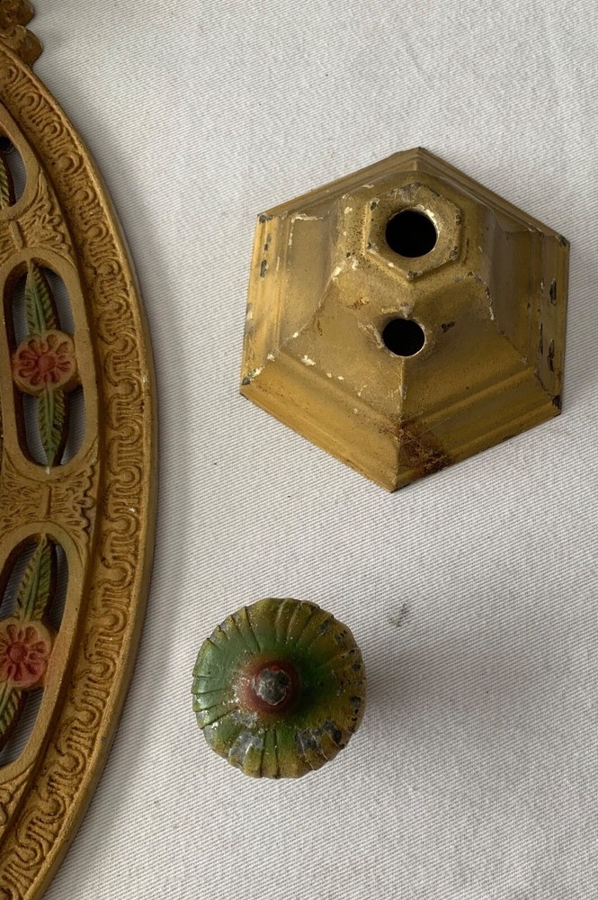 ART DECO CEILING LIGHT FIXTURE TWO LIGHTS C. 1930 YONIC DESIGN