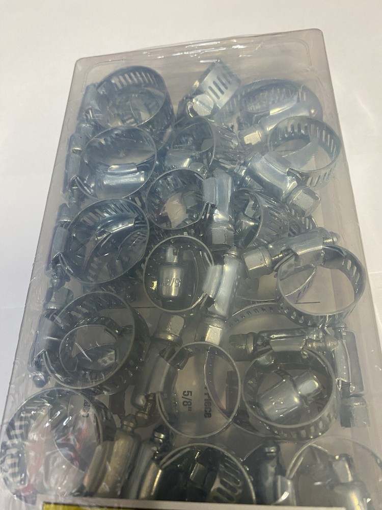 NEW-48 PIECE~AUTO HOSE CLAMP ASSORTMENT~8-DIFFERENT SIZES/PLASTIC STORAGE CASE