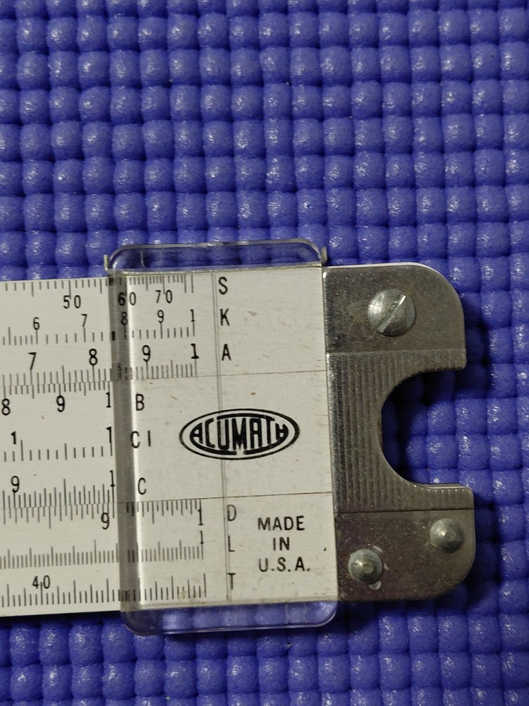 ACU-MATH No. 500 Slide Rule w/ Original Sheath Acumath