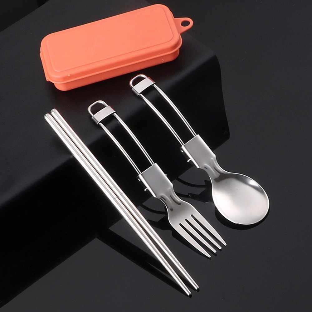 High Quality Camping Utensil Safe And Secure Spoon Chopsticks Fork Set