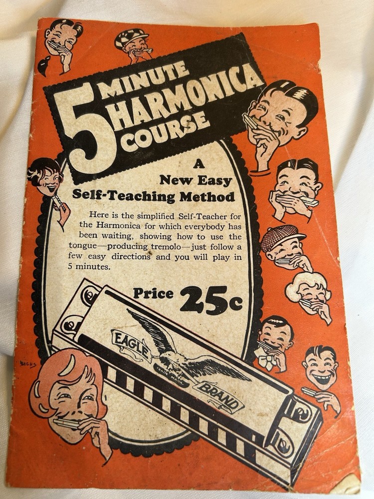 5 Minute Harmonica Course Booklet 1926 Cole Publishing