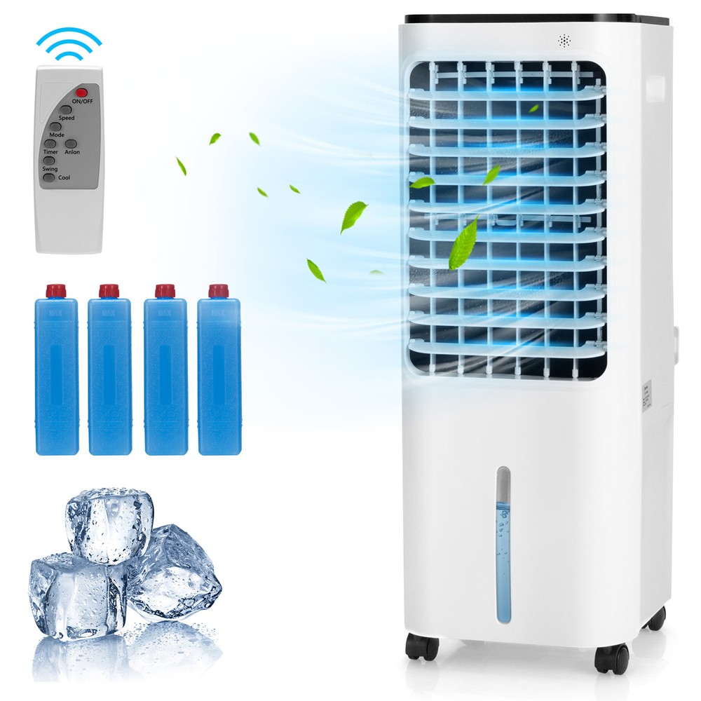 Evaporative Cooler Portable Air Cooler w/ 4 Ice Boxes & Remote Control