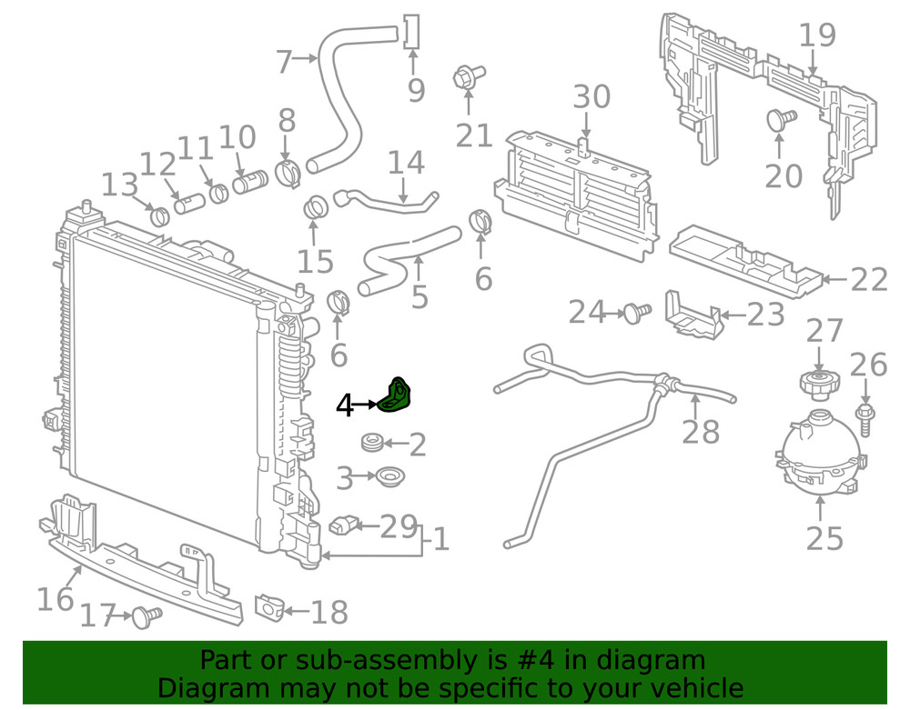 Genuine GM Driver Side Radiator Upper Bracket 84152505
