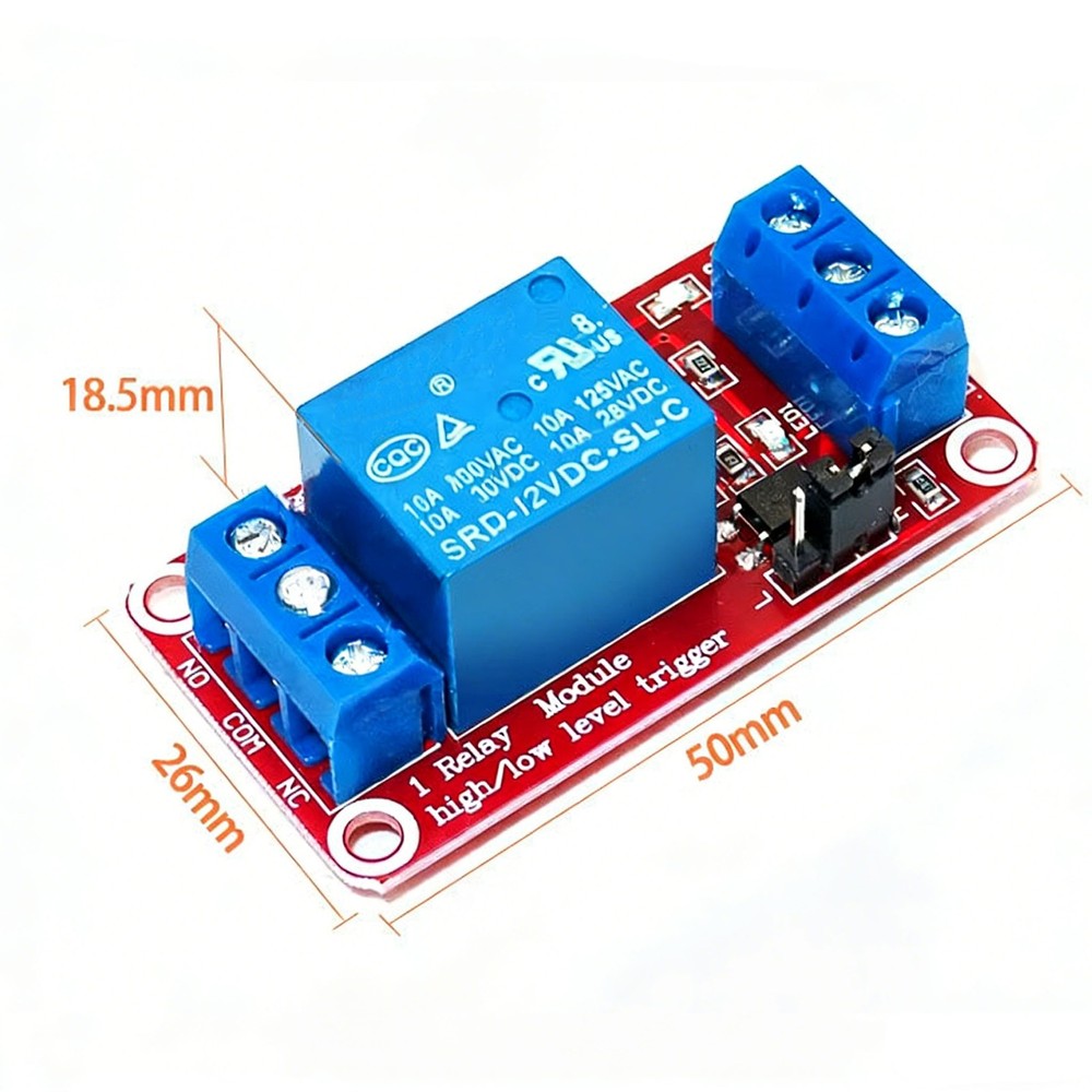 Relay Module 1 Channel 12V High Low Level Trigger Module Red Relay Module 2 Pack