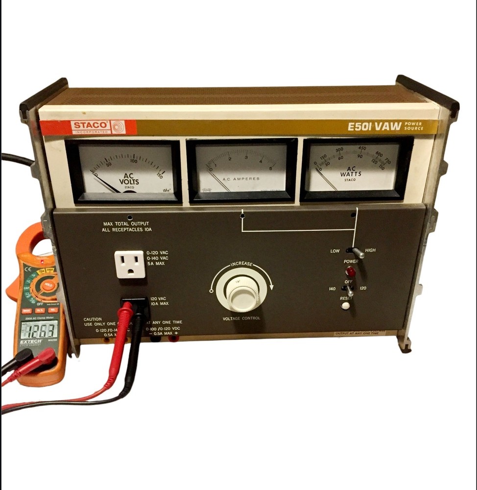 Staco E50I VAW Power Source Variac Variable Transformer Watts Amps AC Volts