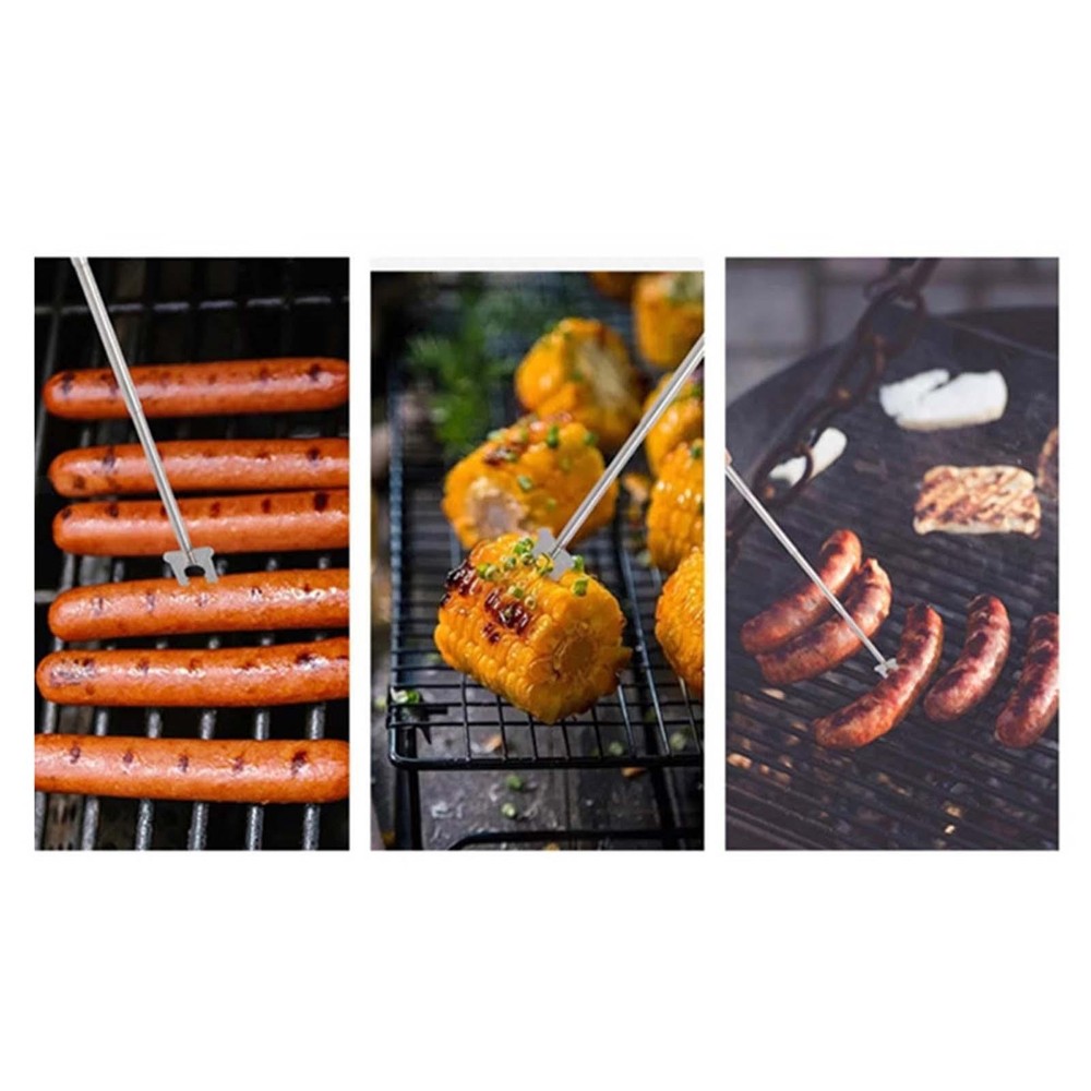 Roasting Fork Chicken Wing Skewer Extendable Long Heavy Duty for Fire Pit
