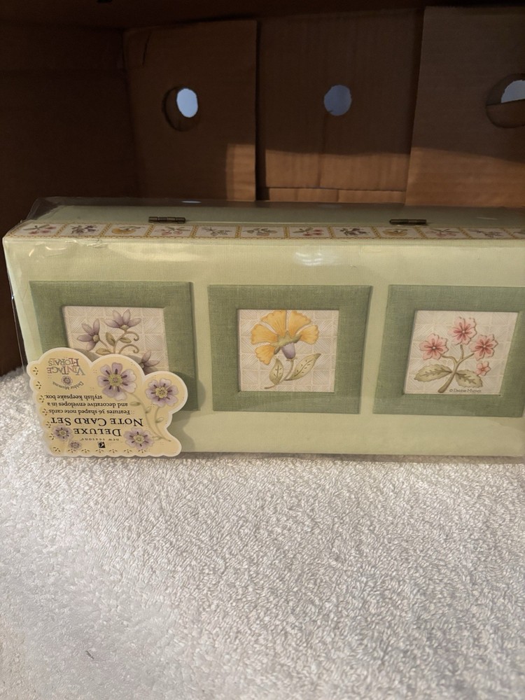 Diecut Floral Deluxe Note Card Set Keepsake Box