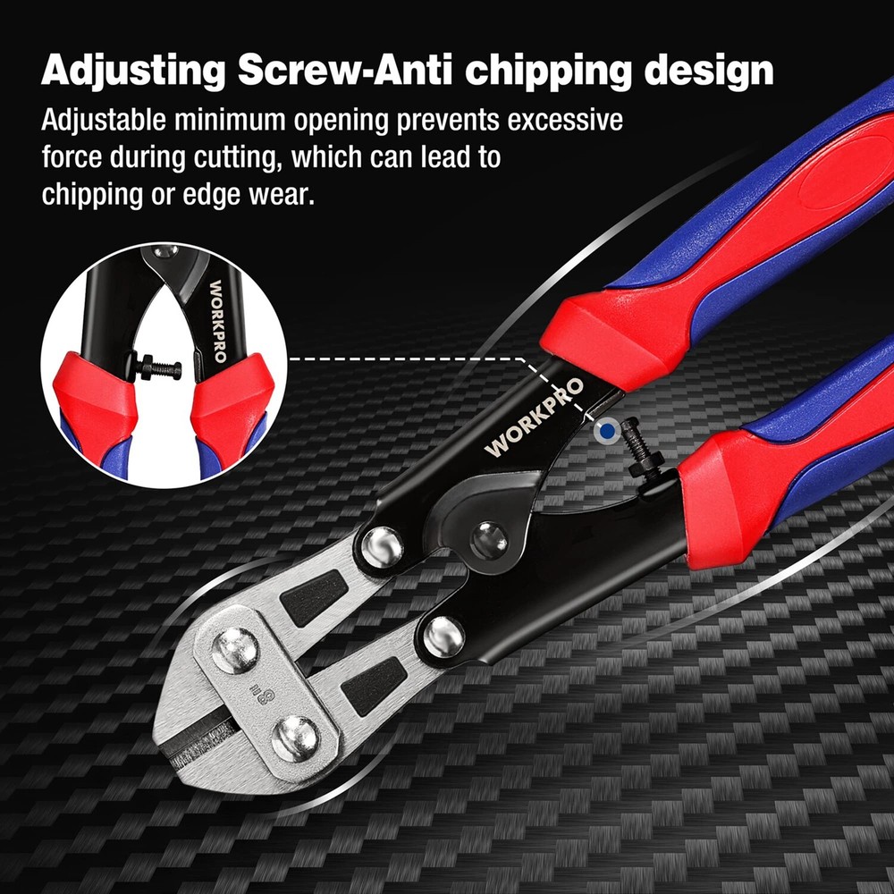 WORKPRO 8-inch Heavy Duty Mini Bolt Cutter Spring Loaded Small Wire Cable Cutter