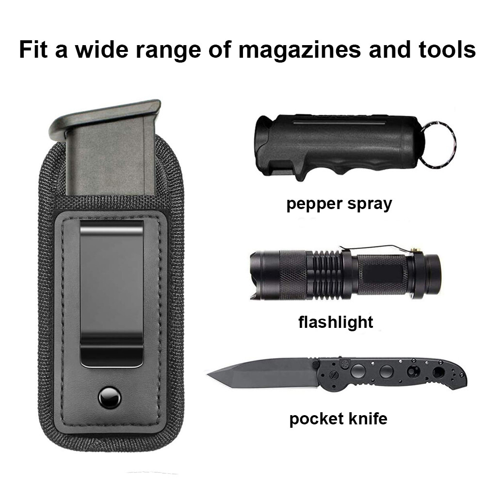 Tactical 9mm Single Stack Mag Bag Concealed IWB Magazine Holster Pouch for Glock
