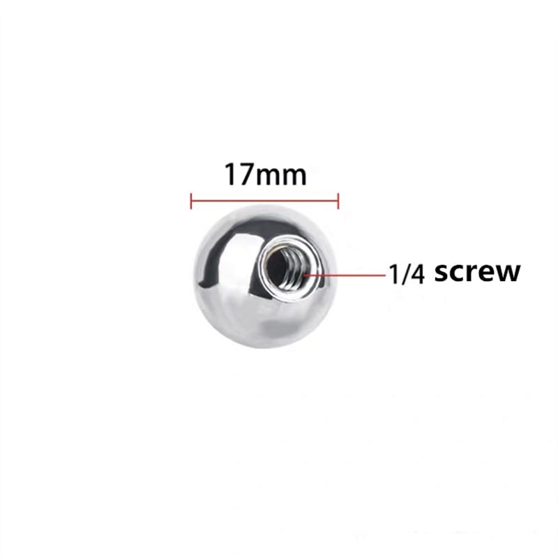 VizGiz 4 Pack 17mm Ball Head with 1/4 inch Threaded Screw Socket Silver