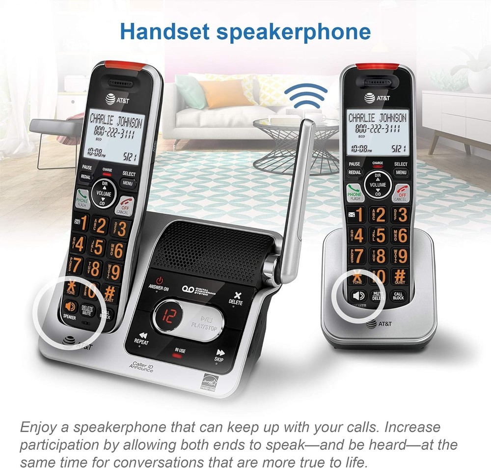 Silver/Black Home Phone Set with Answering System