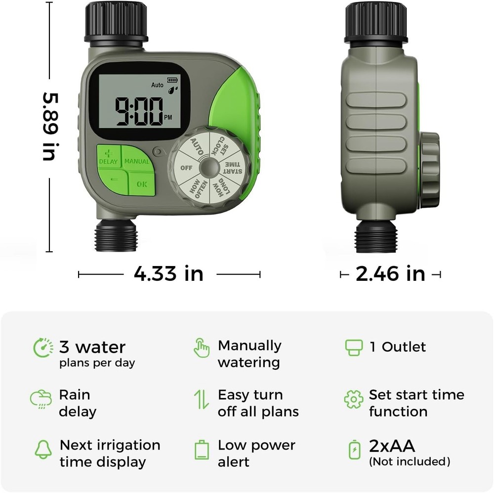 Sprinkler Timer- Hose Timer for Garden Hose, Programmable Watering Timer and
