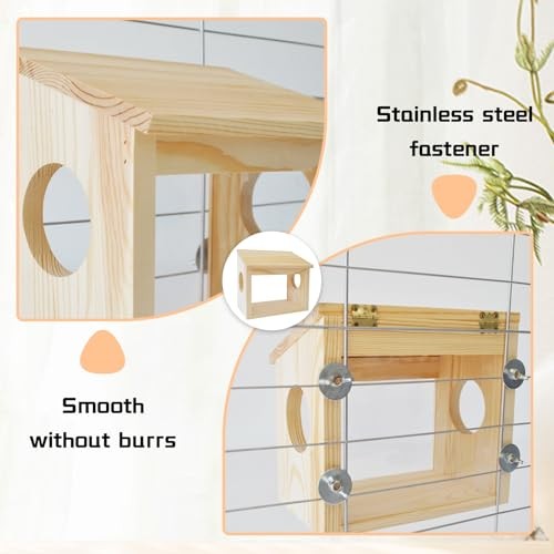 Visible Hamster Digging Box Hamster Sand Bath Container Rat Hideaway Wood