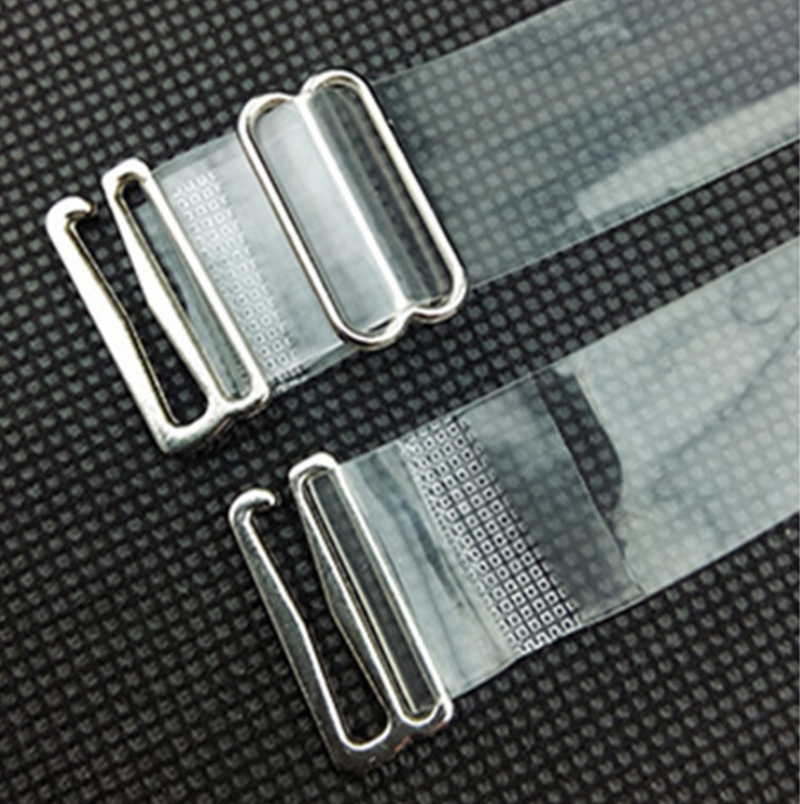 Invisible Clear Elastic Bra Straps Non-Slip Metal Hook Transparent & Adjustable