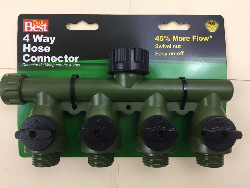 DO IT BEST Poly 4-Way Connector Hose Shutoff Manifold