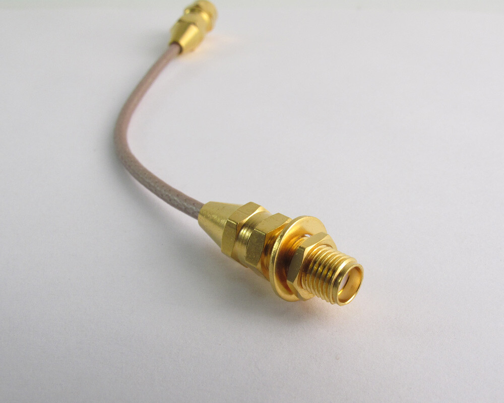 5" Cable Assembly SMA Plug to SMA Jack Bulkhead