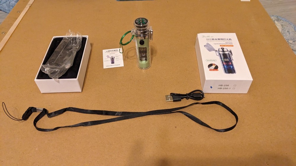 Compass Flashlight Tesla Lighter Multitool 3in1 GREEN