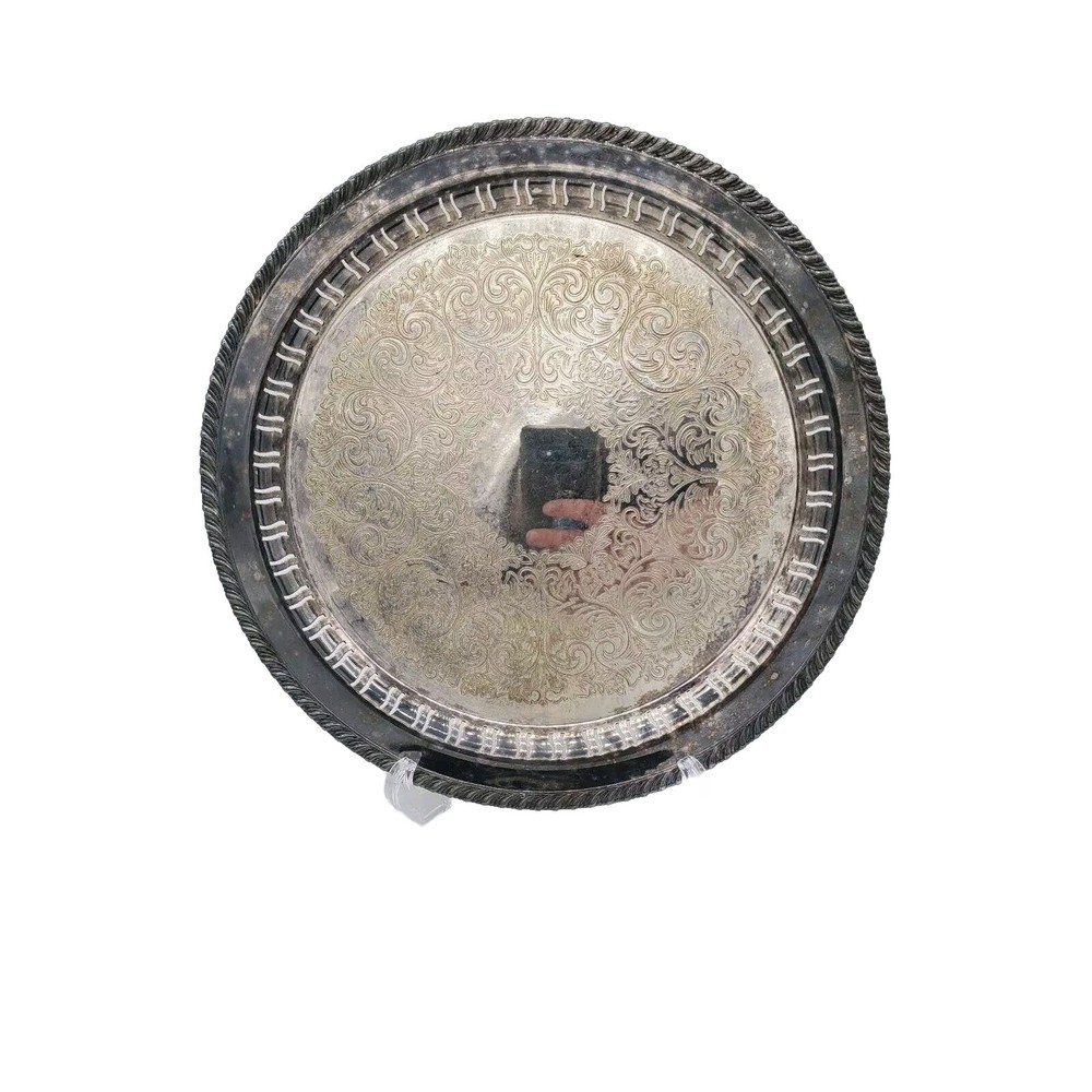 Wm A Rogers Ornate Silverplate 12" Tray