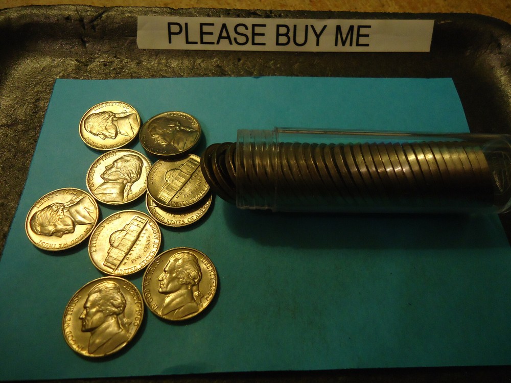 1960-P NICKEL ROLL     UNC.  IN TUBE
