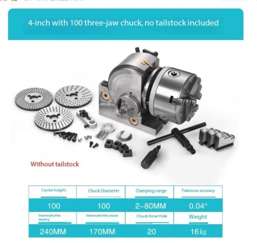 Compact Vertical/Horizontal Dual-Purpose Indexing Head CNC Indexing Table
