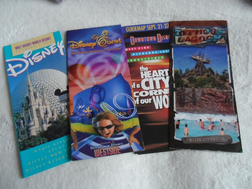 4 x various Disney (USA) leaflets / guide maps 1990S/2000S