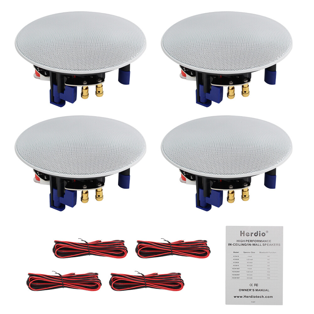 Herdio 4 Ceiling Speakers +4 Channel Bluetooth Amplifier Theater System