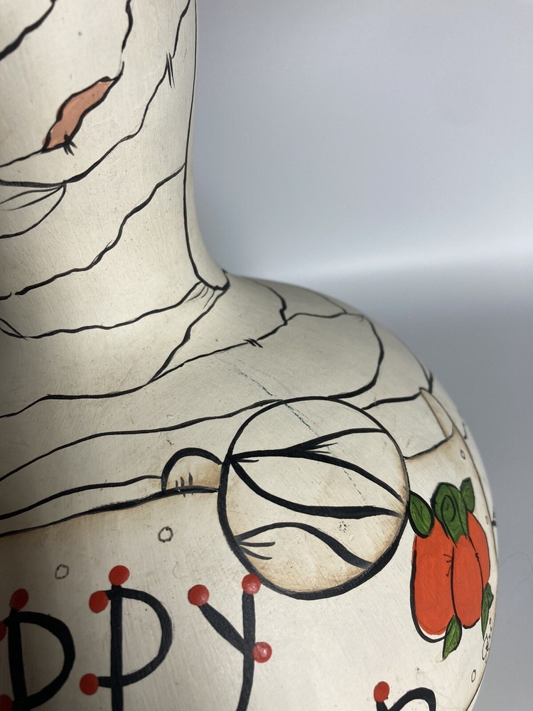Halloween Painted Gourd Mummy Adorable Missing Nose