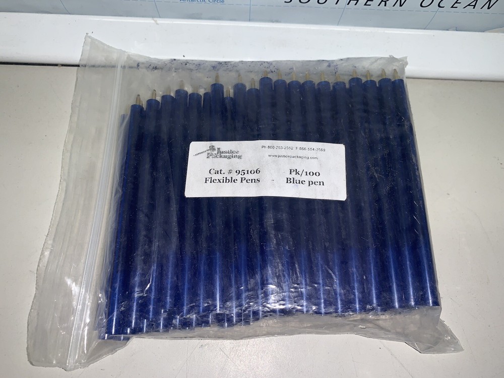 Justice Packaging 100 ct Flexible Security Jail Pen - Blue