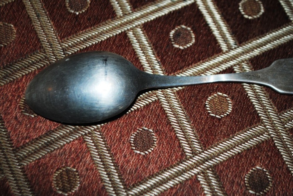 Antique vintage silver spoon-drawing BULL.925 SILVER