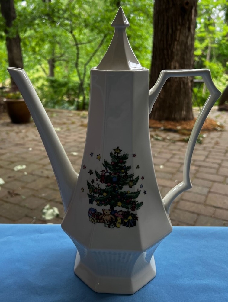 Nikko Christmastime Classic Collection Tall White Coffee Server Pot