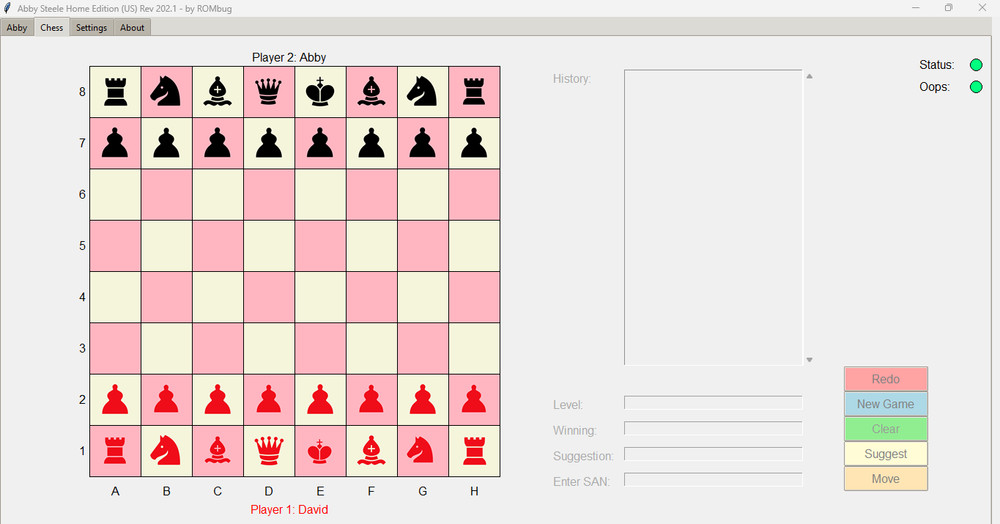CHESS GAME SOFTWARE - ABBY STEELE AI INSTALLATION CODE FOR LATEST VERSION 202.1