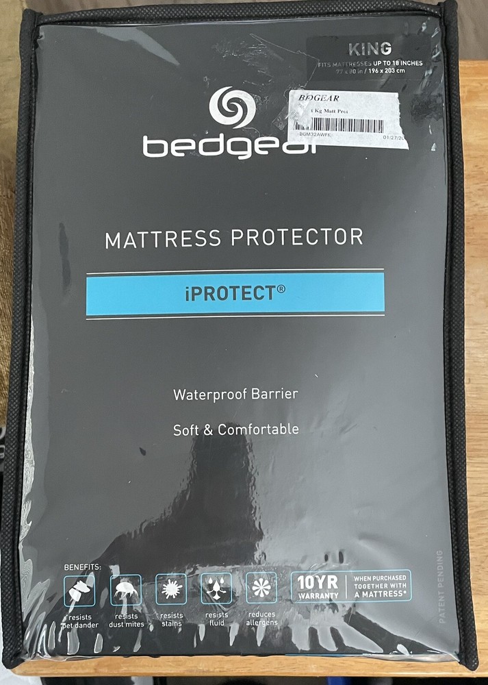 NEW ~ BedGear ~ King ~ iPROTECT ~ Mattress Protector ~ Waterproof Barrier