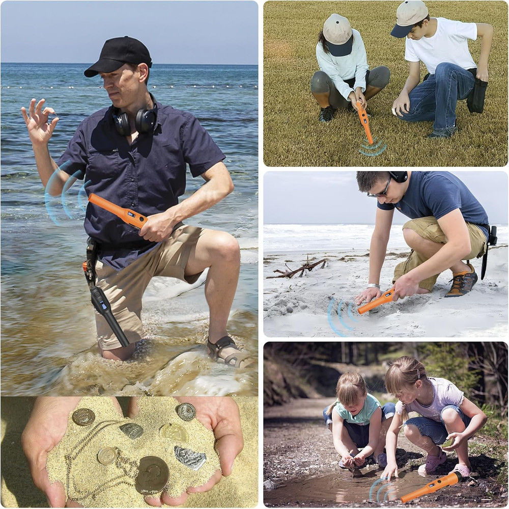 Metal Detector Pinpointer for Adults & Kids, Waterproof Handheld Pin Pointer Wan