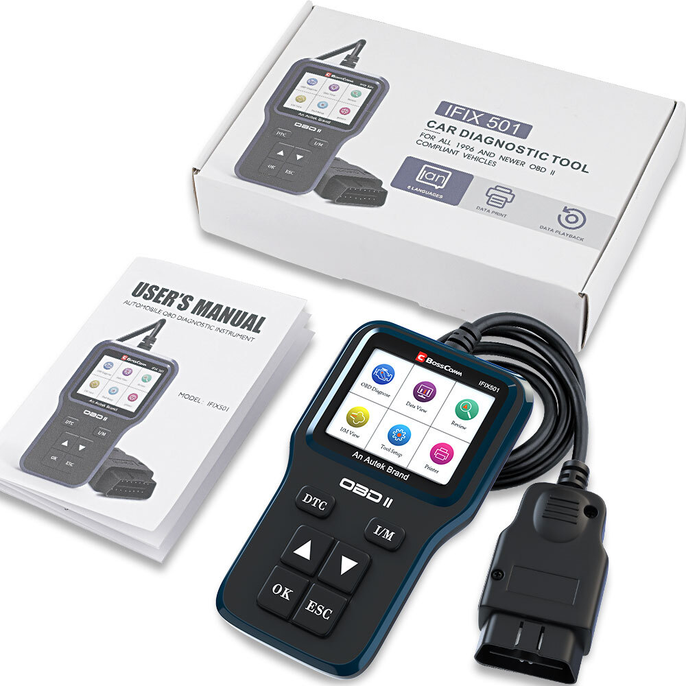 Bosscomm IFIX501 Code Reader OBD2 Scanner Check Engine Fault Diagnostic Tool