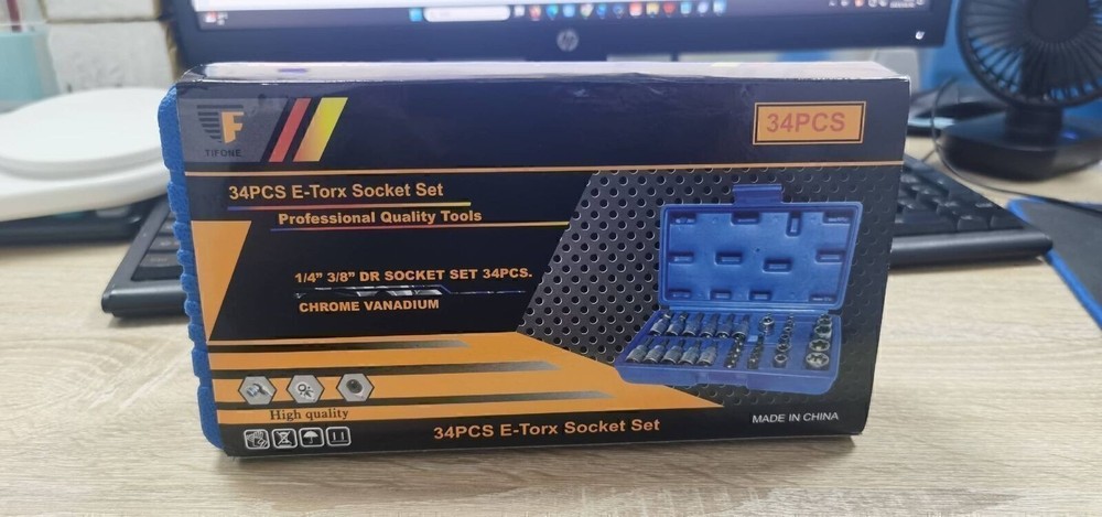 34Pcs Drive Male Female Torx Star Bit Socket E-socket Set Handheld Tool Case US