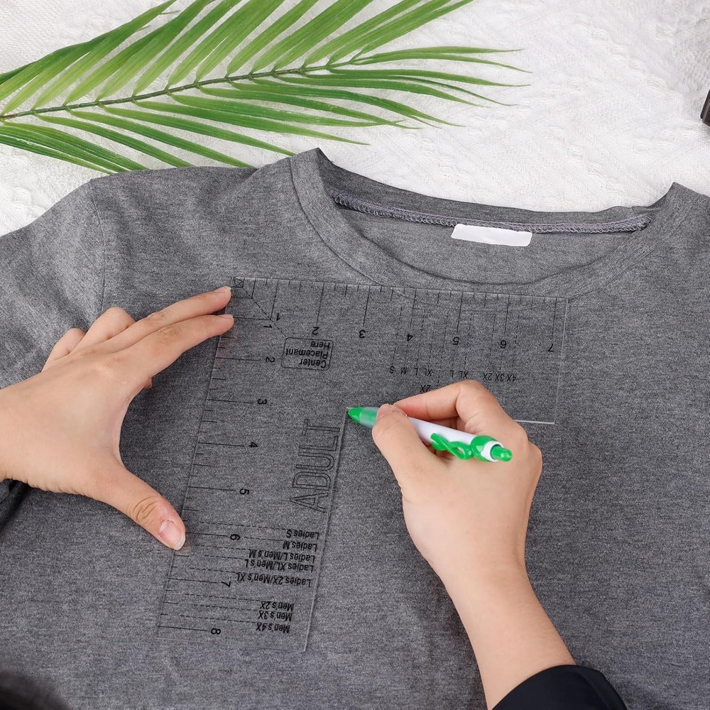 Acrylic Tshirt Ruler Guide for Vinyl Alignment Left Chest Logo Placement...