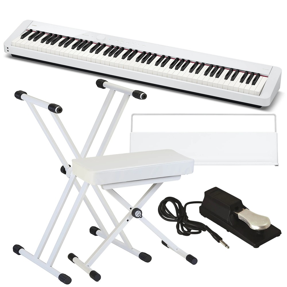 Casio Privia PX-S1100 Digital Piano - White KEY ESSENTIALS BUNDLE
