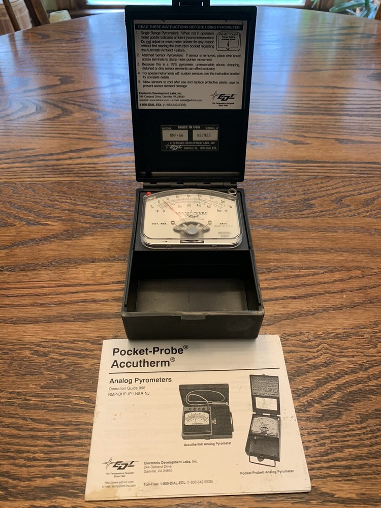 Analog Pryometer Pocket Probe Accutherm/ Measures Temperatures In Any Range