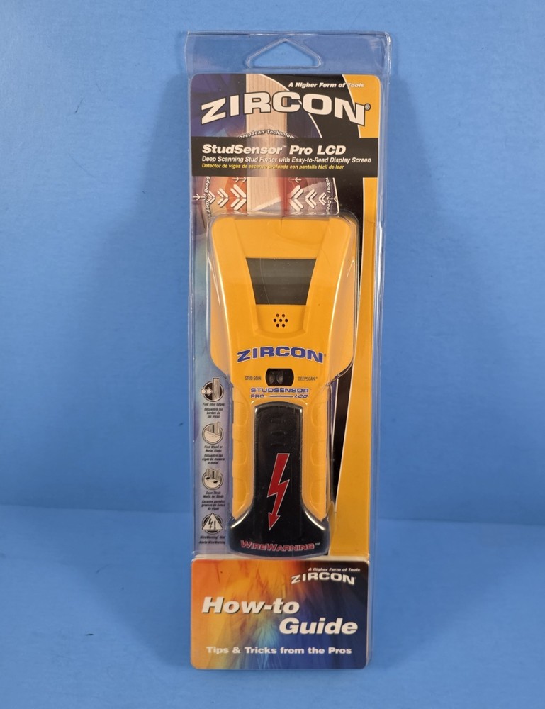ZIRCON Stud Sensor Pro LCD Stud/Edge Finder Guide, Wood/Metal, Wire Warning NEW